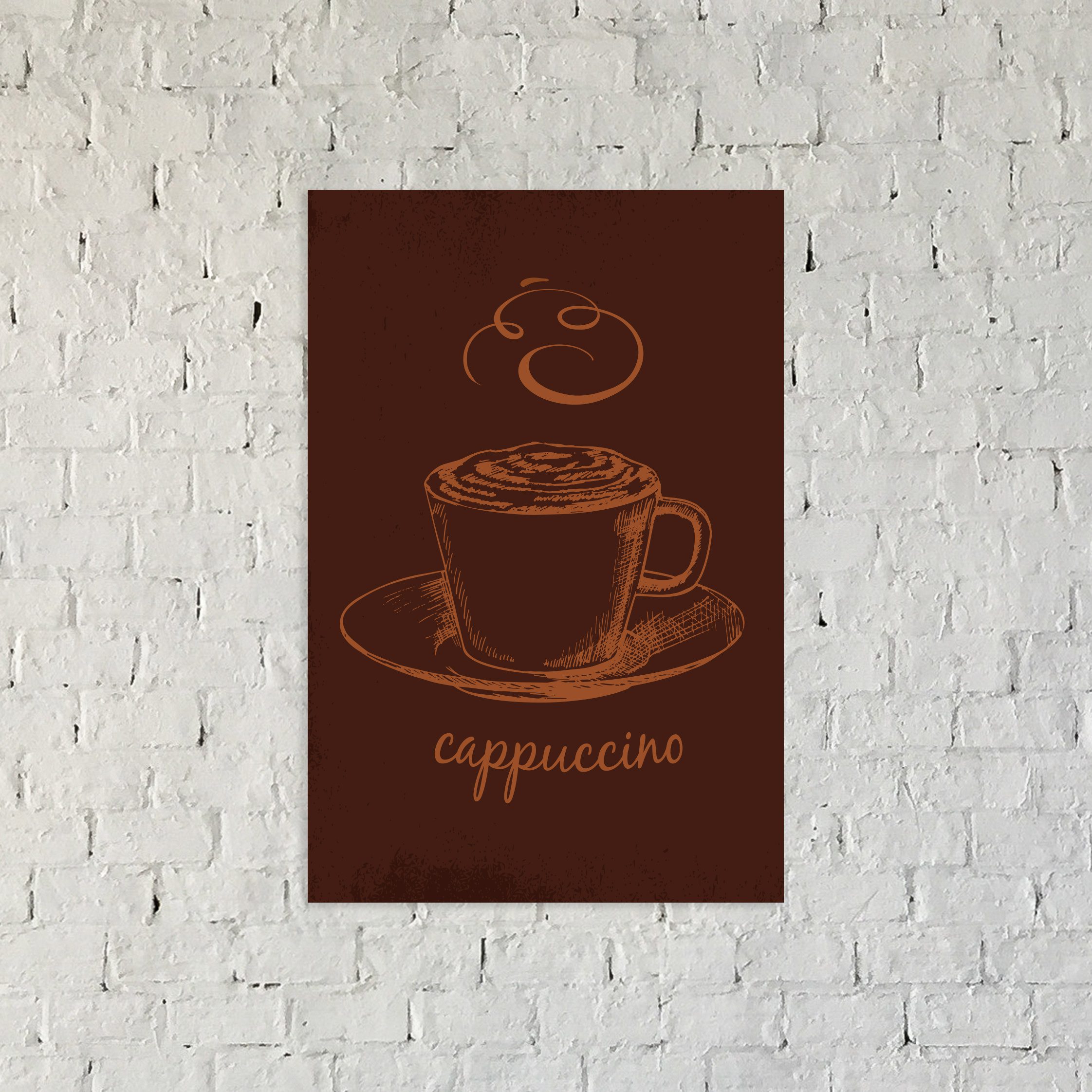 Placa Decorativa Café Cozinha Cappuccino 20x30cm,Placa Decorativa Café Cozinha Cappuccino 20x30cm