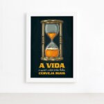 Quadro Frase Cerveja Ruim Moldura Branca 22x32cm