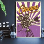 Placa Decorativa Vintage Cinema 30x40cm