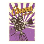 Placa Decorativa Vintage Cinema 20x30cm