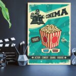 Placa Decorativa Vintage Cinema Tickets 30x40cm