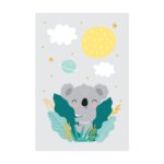 Placa Decorativa Urso Coala e Estrelas 30x40cm