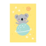Placa Decorativa Urso Coala no Espaço 30x40cm
