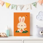 Placa Decorativa Infantil Coelho e Borboleta 20x30cm
