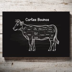 Placa Decorativa MDF Cortes Brasileiros Bovino