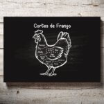 Placa Decorativa Churrasco Cortes Brasileiros de Frango 20x30cm