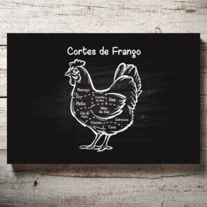 Placa Decorativa MDF Cortes Brasileiros Galinha