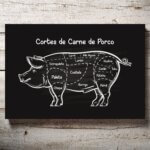 Placa Decorativa Churrasco Cortes Brasileiros de Porco 20x30cm