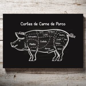 Placa Decorativa MDF Cortes Brasileiros Suíno