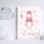 Placa Nome Personalizado Coruja Baby para Quarto 20x30cm