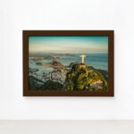 Quadro Rio de Janeiro Cristo Redentor Moldura Marrom 33x43cm
