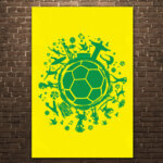 Placa Decorativa MDF País do Futebol Verde Amarela 20x30cm