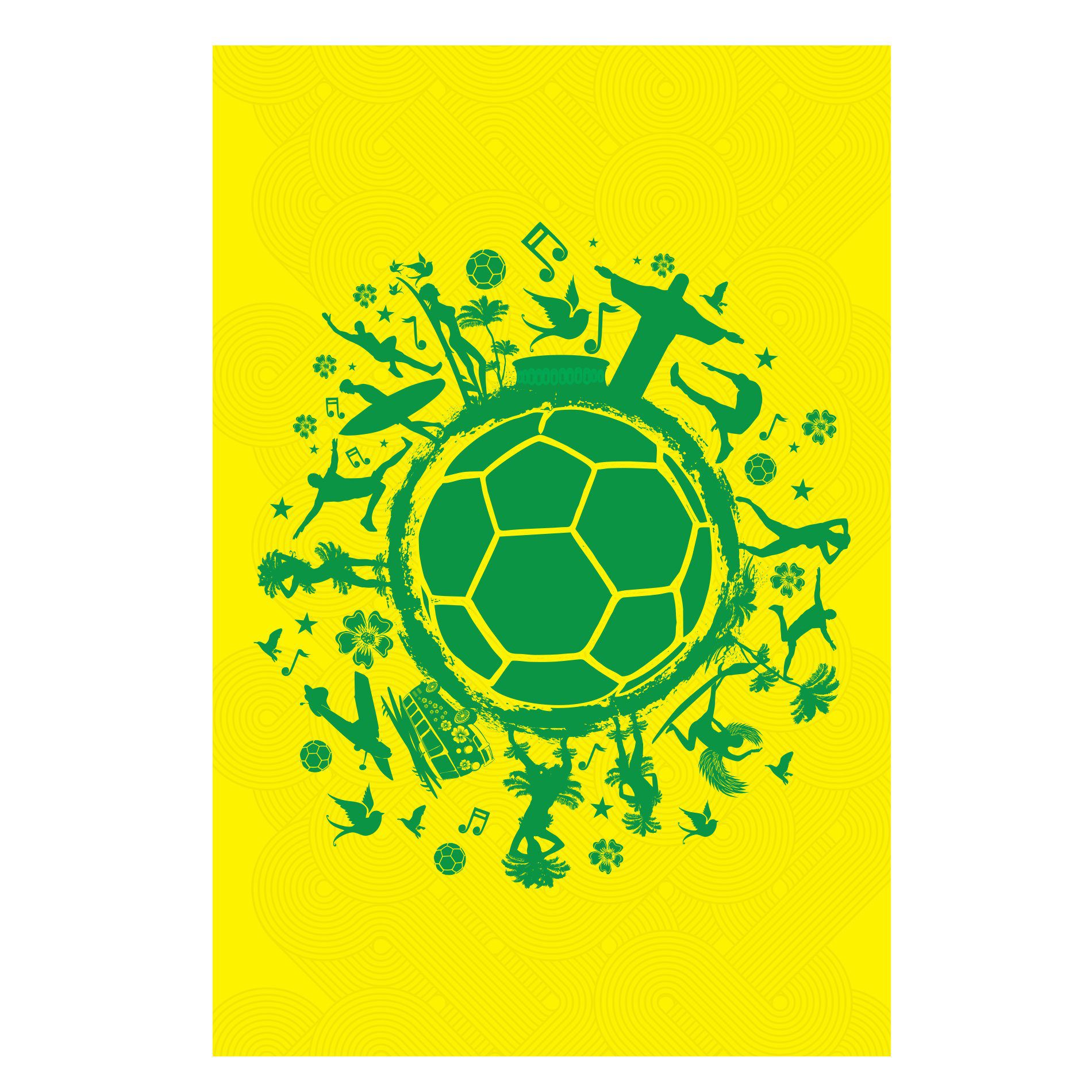Placa Decorativa MDF País do Futebol Verde Amarela 30x40cm