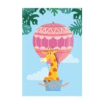 Placa Decorativa Infantil Girafa e Balão 20x30cm
