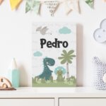 Placa Nome Personalizado Menino Dinossauro Jurassic 30x40cm