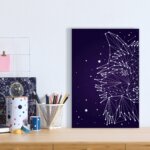 Placa Decorativa Constelação Lobo 30x40cm