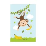 Placa Decorativa Infantil Macaquinho e Banana