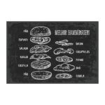 Placa Decorativa Comida Melhor Hambúrguer 20x30cm