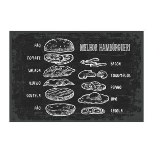 Placa Decorativa Comida Melhor Hambúrguer 20x30cm,Placa Decorativa Comida Melhor Hambúrguer 20x30cm