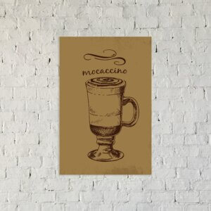 Placa Decorativa Cozinha Café Mochaccino 20x30cm,Placa Decorativa Cozinha Café Mochaccino 20x30cm