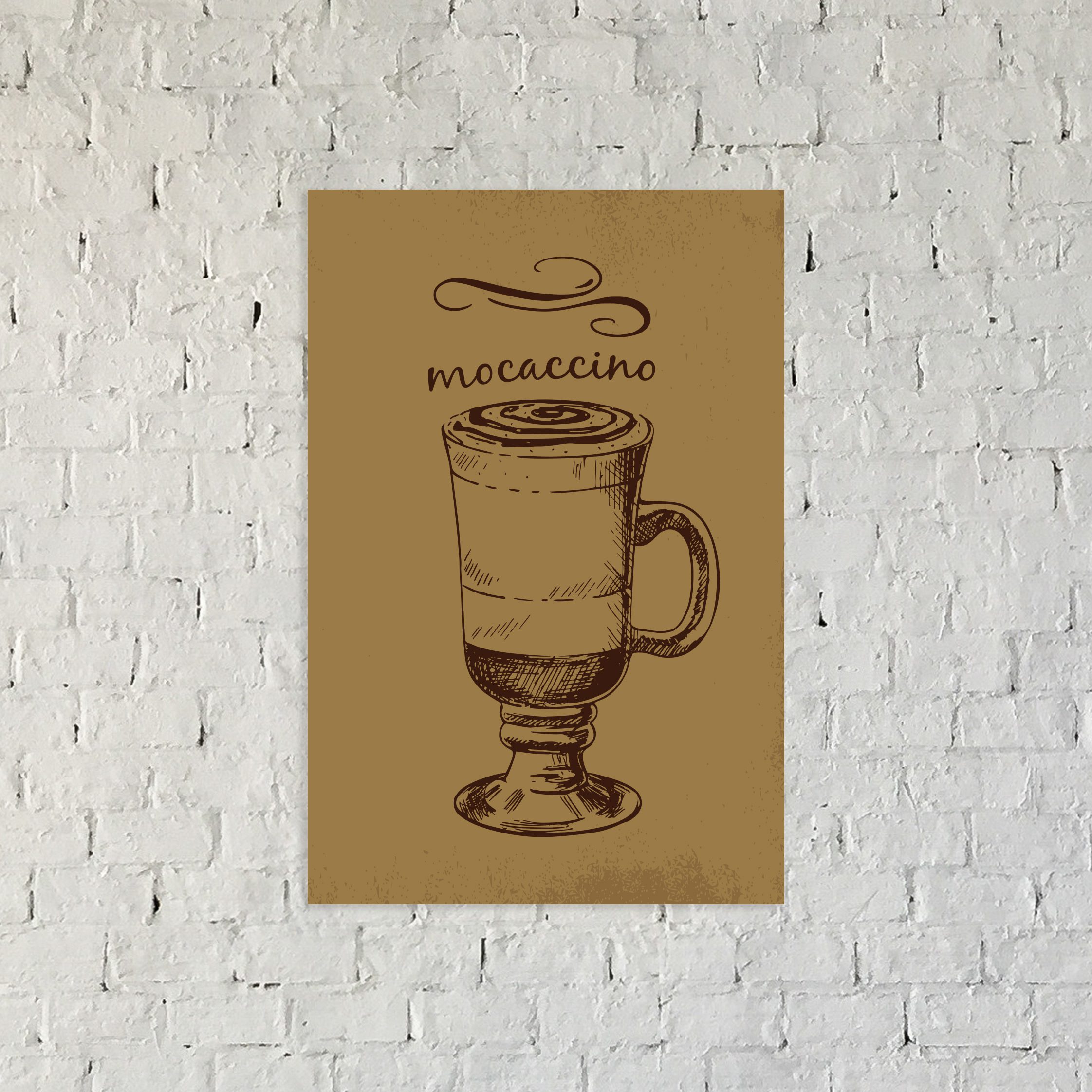 Placa Decorativa Cozinha Café Mochaccino 20x30cm,Placa Decorativa Cozinha Café Mochaccino 20x30cm