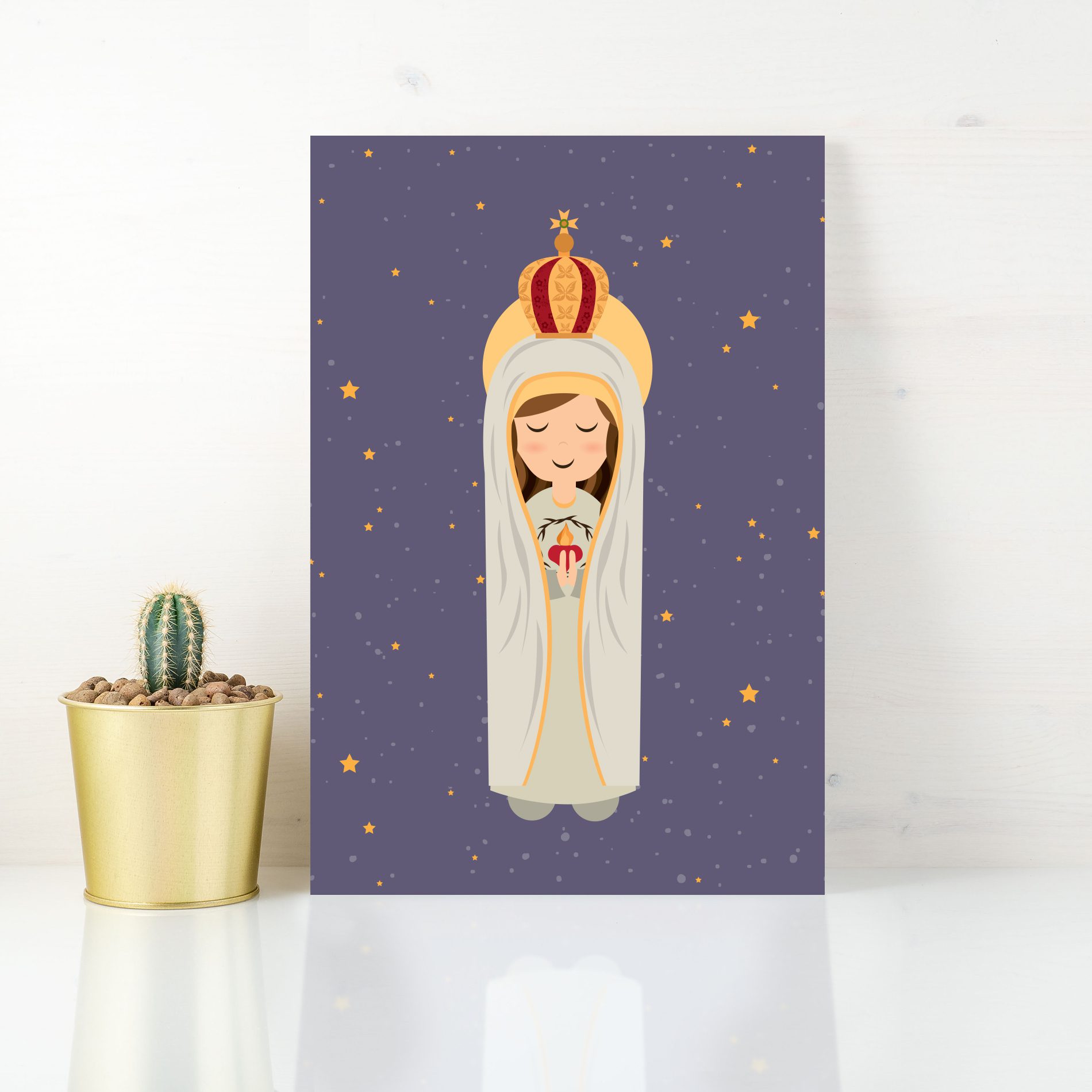 Placa Decorativa MDF Nossa Senhora de Fátima