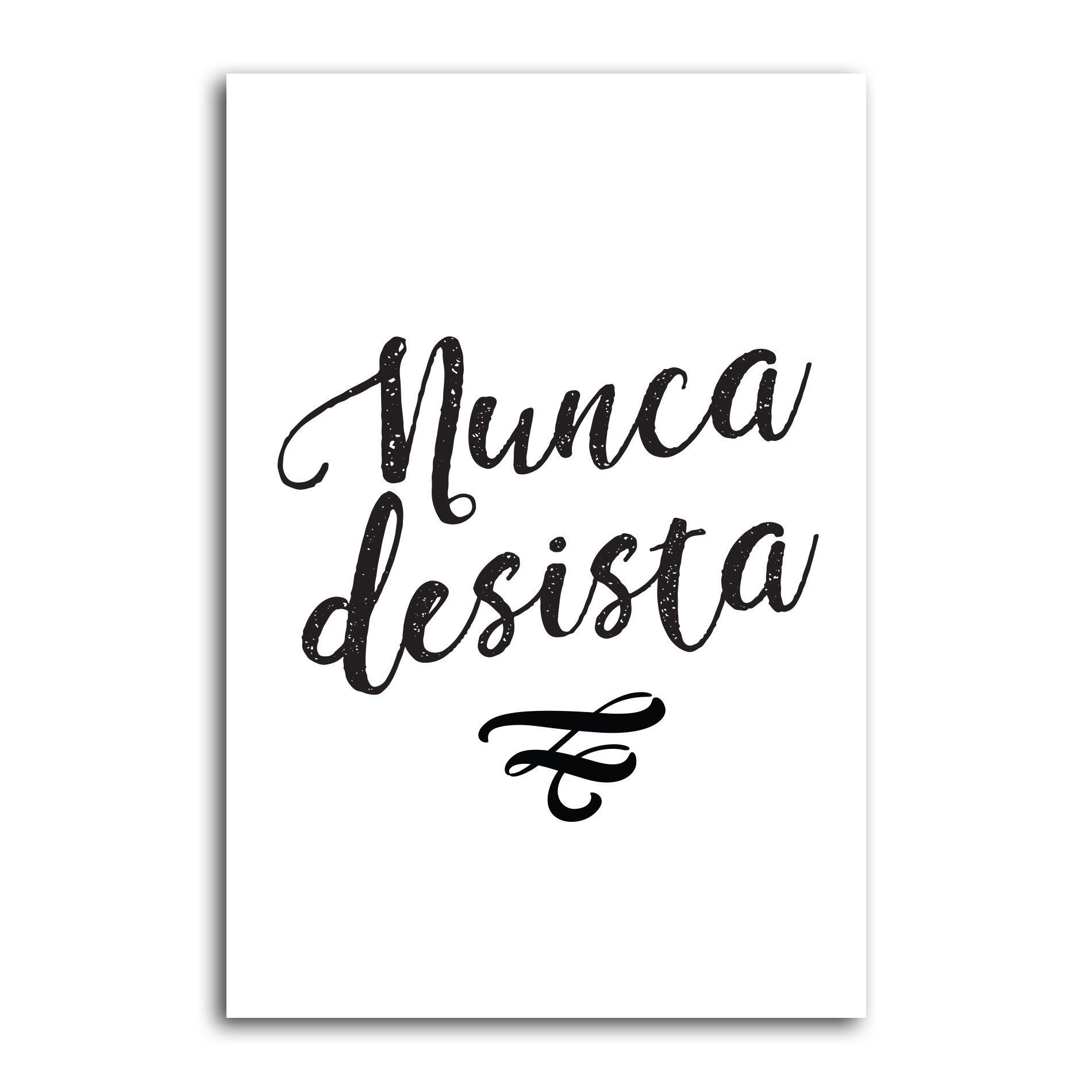 Placa Decorativa Frases de Motivação Nunca Desista