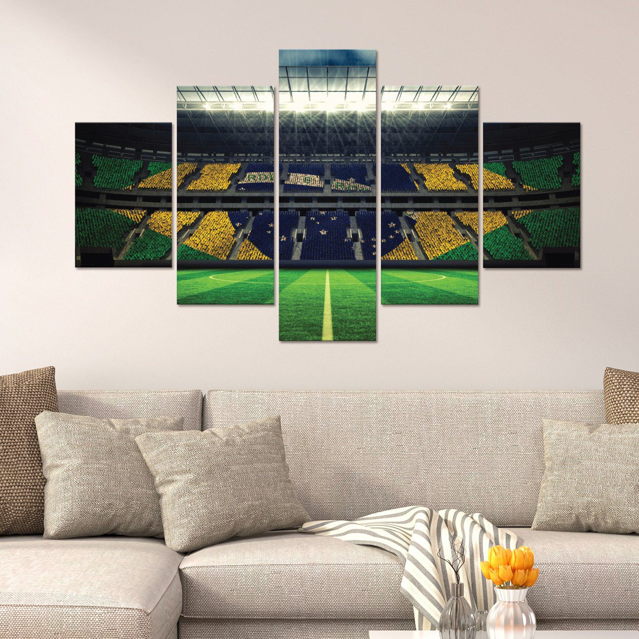 Placas Decorativas em MDF Bandeira do Brasil no Estádio