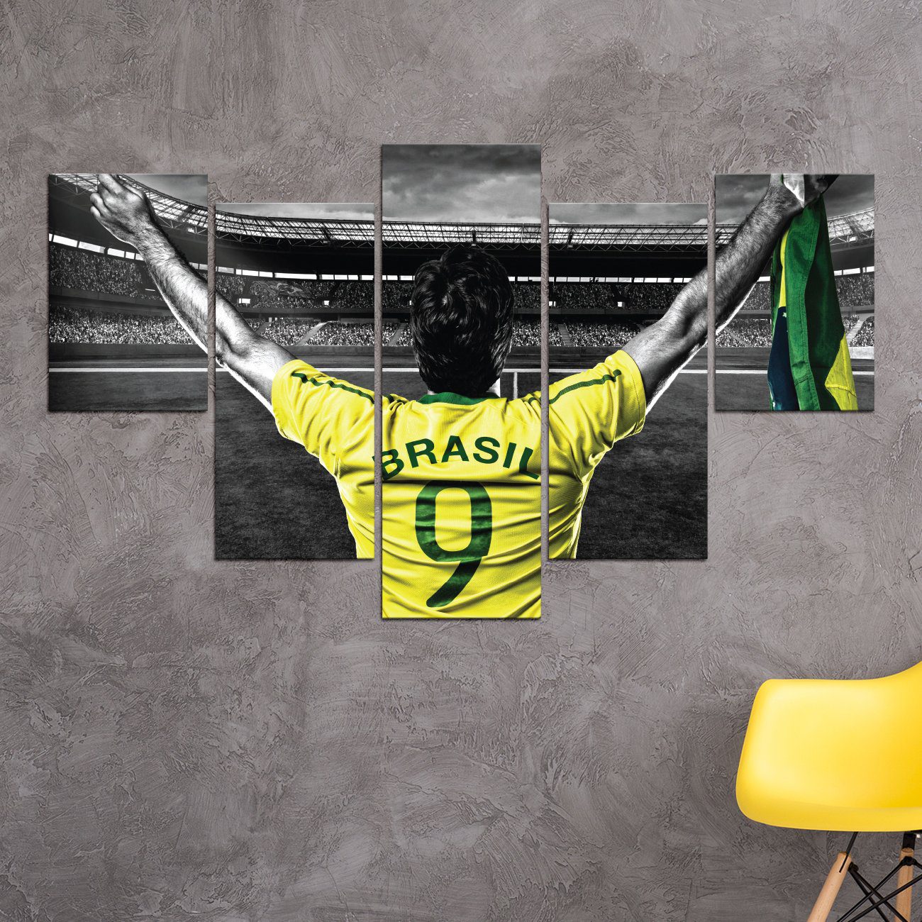 Placas Decorativas em MDF Jogador de Futebol no Estádio