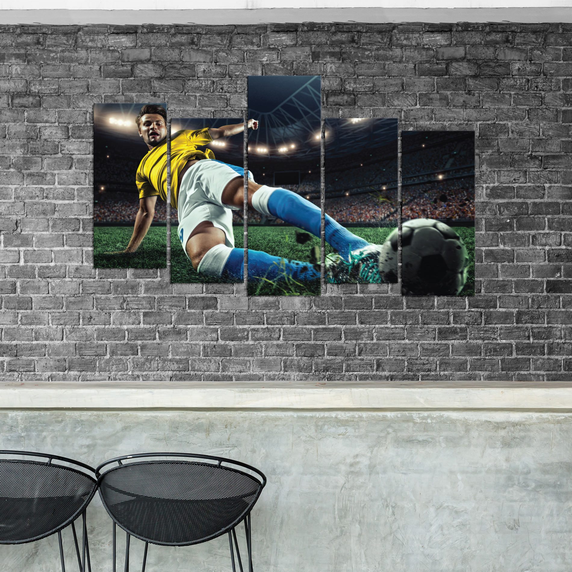 Placas Decorativas em MDF Jogador de Futebol e Bola