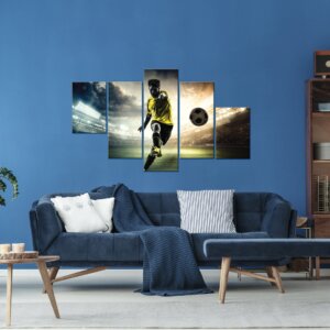 Placas Decorativas em MDF Bola de Futebol e Jogador