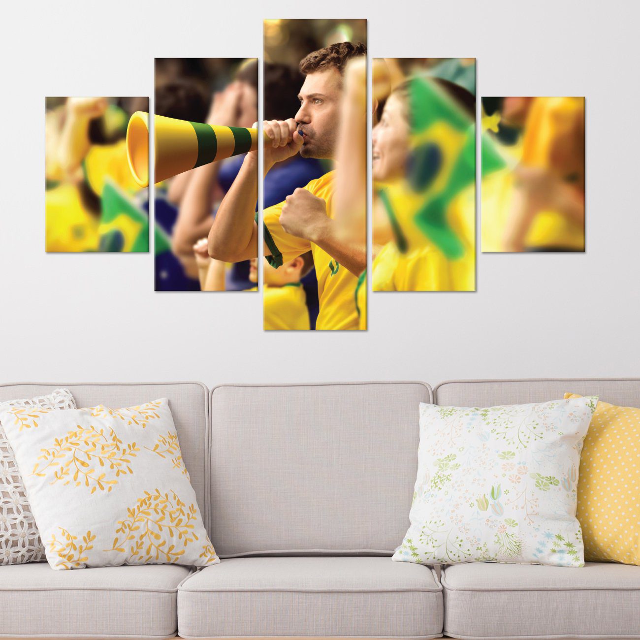 Placas Decorativas em MDF Futebol Torcida Verde Amarela