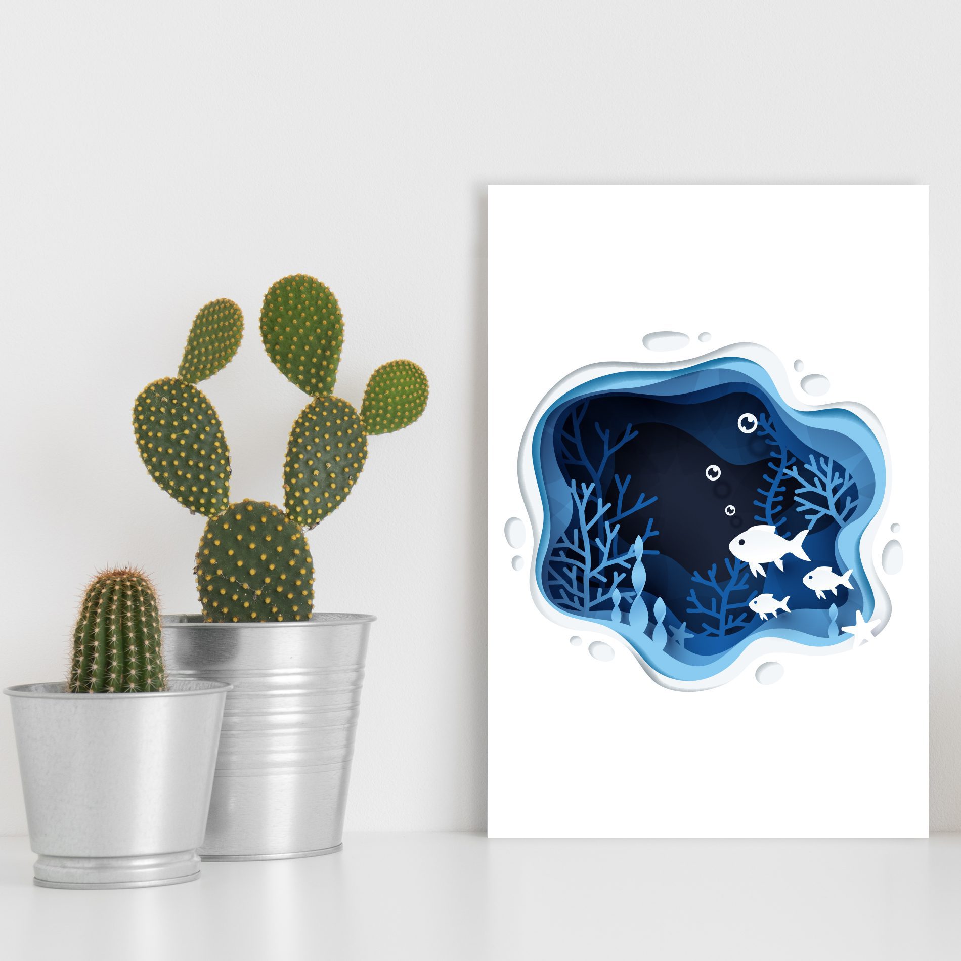 Placa Decorativa MDF Animais Peixes