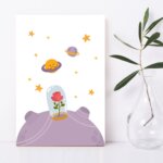 Placa Decorativa MDF Quarto Pequeno Principe Rosa 30x40cm