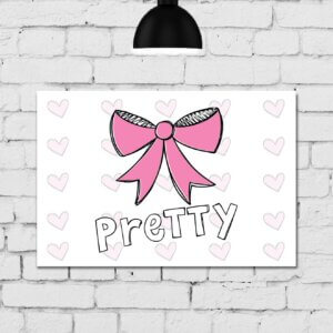 Placa Decorativa para Quarto de Menina Princesa Laço