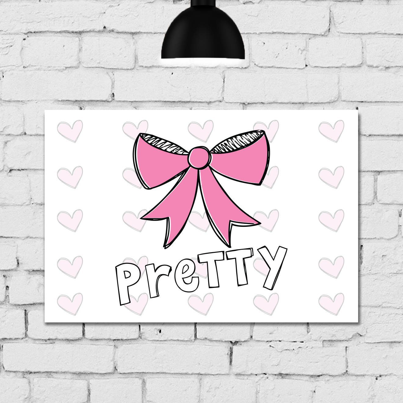 Placa Decorativa para Quarto de Menina Princesa Laço