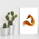 Placa Decorativa MDF Animais Raposa 20x30cm