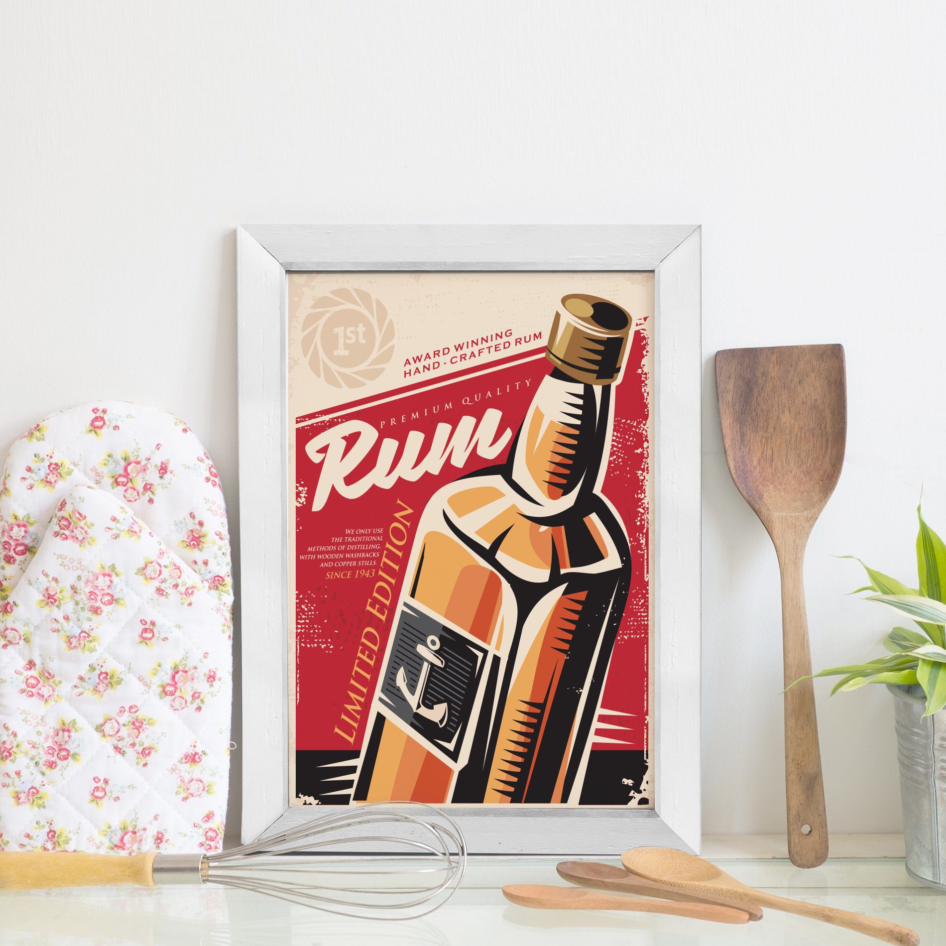 Quadro Decorativo Bebida Vintage Rum