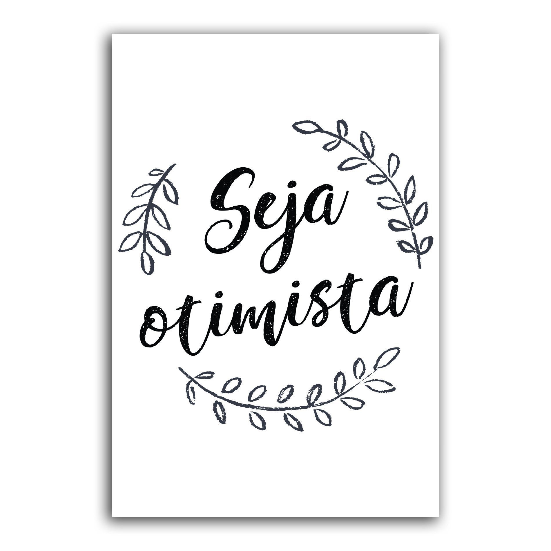 Placa Decorativa Frases de Motivação Seja Otimista