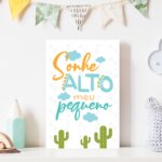 Placa Frase Sonhe Alto Meu Pequeno Dino Baby 30x40cm