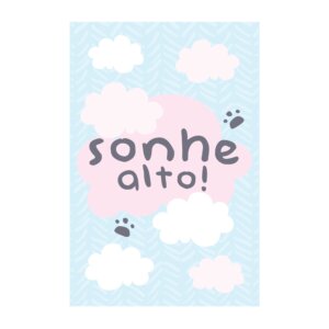 Placa Decorativa Animais Panda Sonhe Alto 20x30cm,Placa Decorativa Animais Panda Sonhe Alto 20x30cm