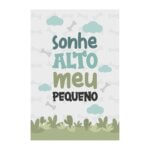Placa Frase Sonhe Alto Meu Pequeno Jurassic Baby 20x30cm