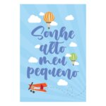 Placa Frase Sonhe Alto Meu Pequeno Balões 20x30cm