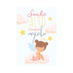 Placa Decorativa Sonhe Alto meu Anjinho Menina 30x40cm