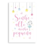 Placa Frase Sonhe Alto Minha Pequena Fadas 20x30cm