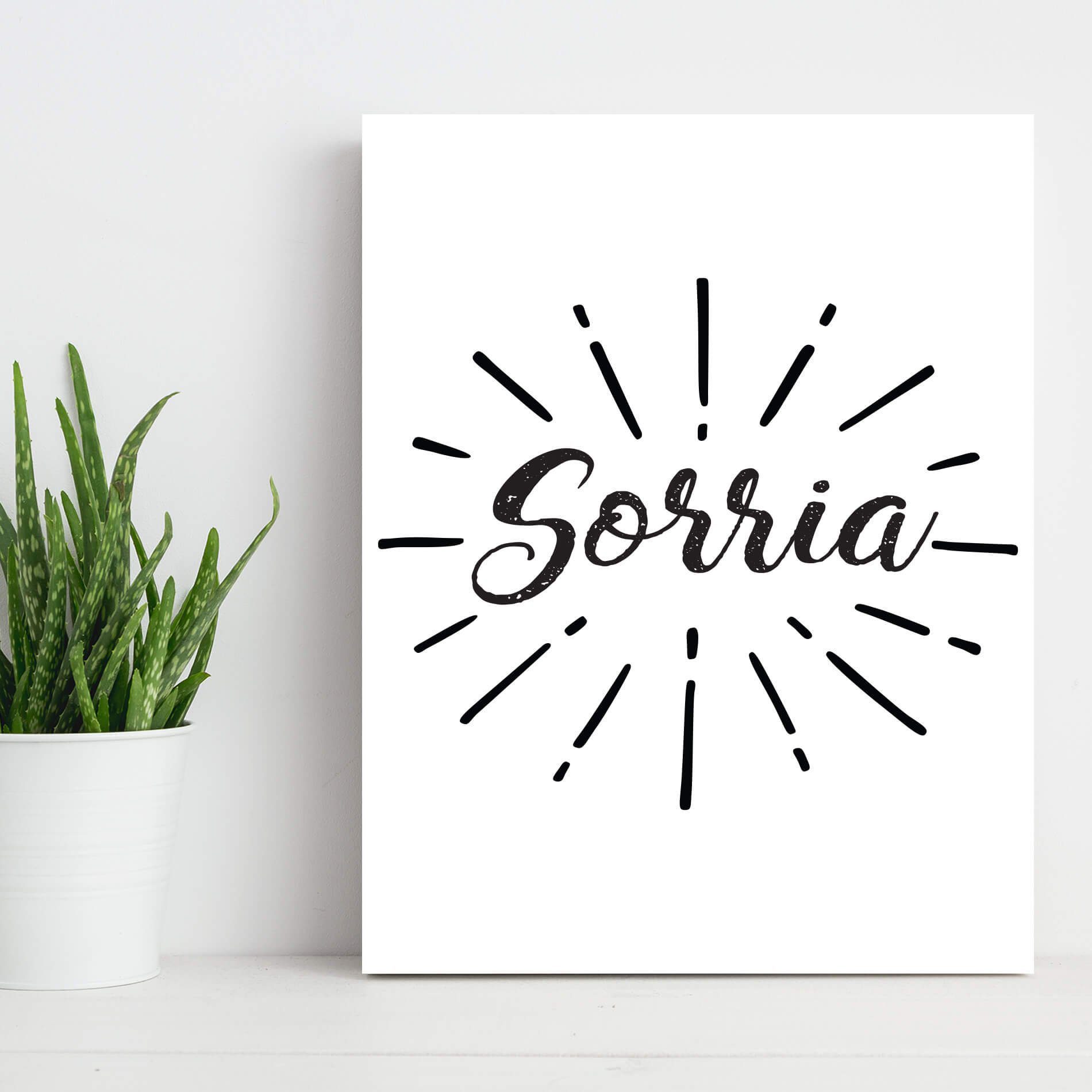 Placa Decorativa Frases de Motivação Sorria