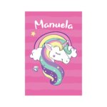 Placa Unicórnio Arco Iris Nome Personalizado 20x30cm