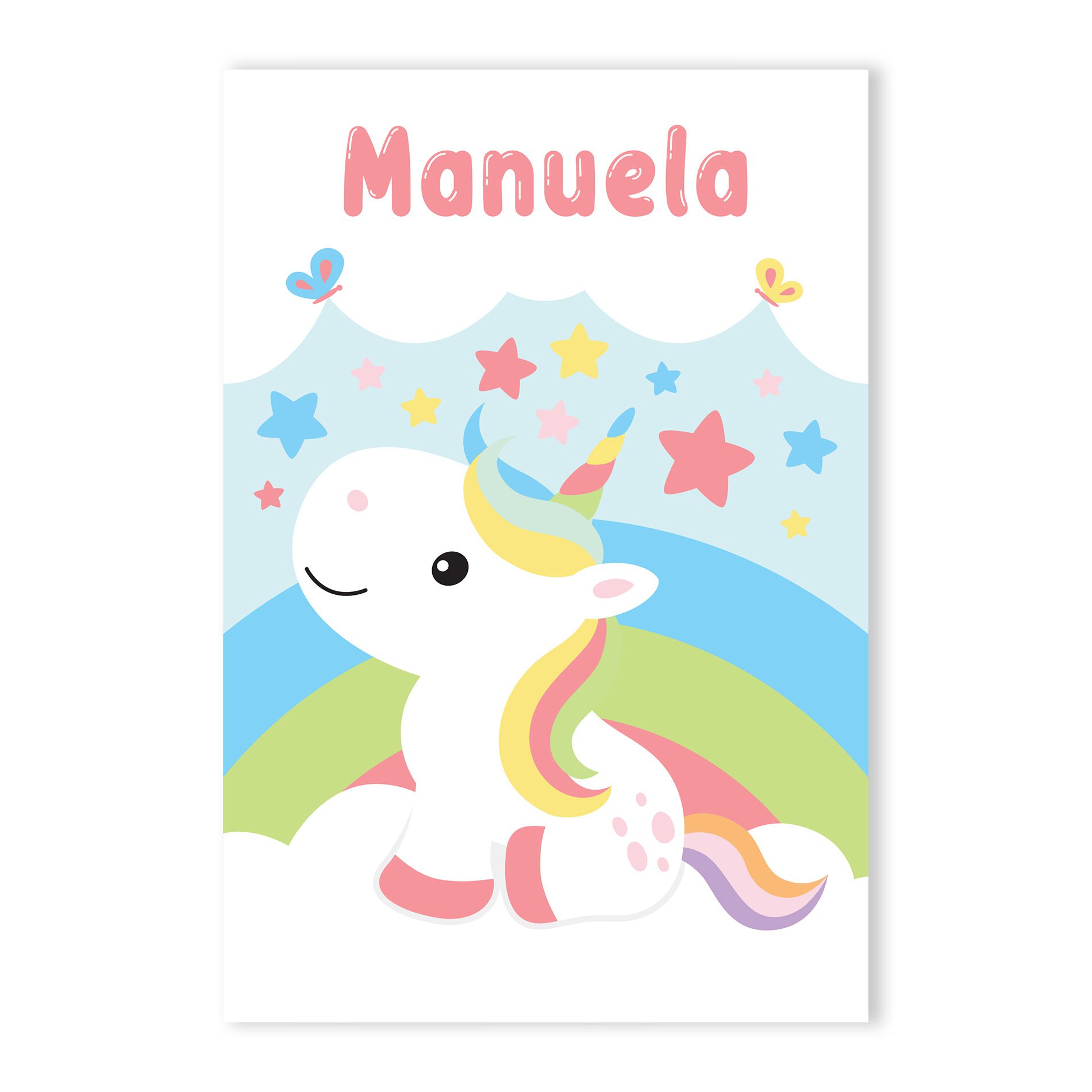 Placa Nome Personalizado Unicórnio Menina 20x30cmPlaca Nome Personalizado Unicórnio Menina 20x30cm