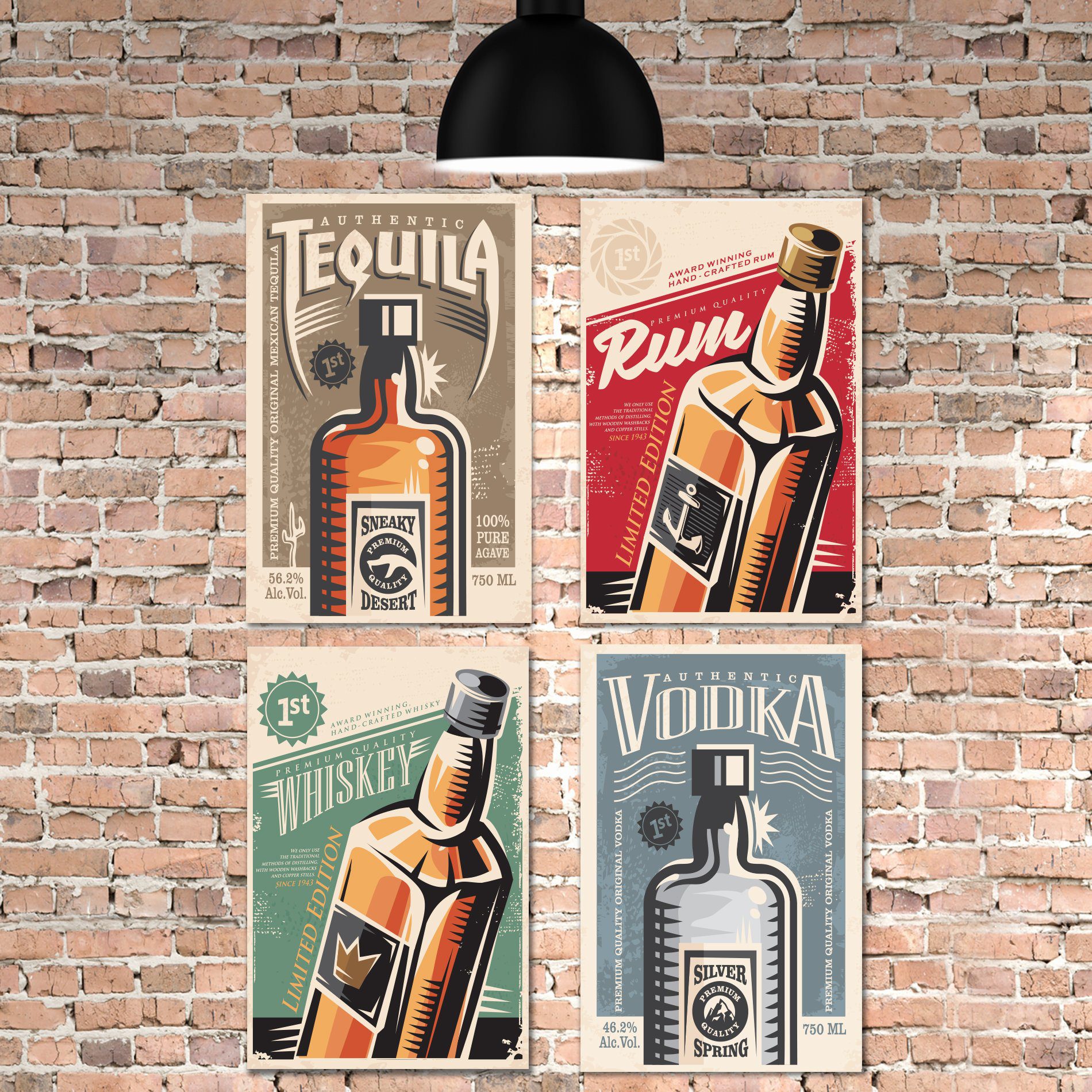 Placa Decorativa Vintage Churrasco Bebidas 4un MDF 20x30cm