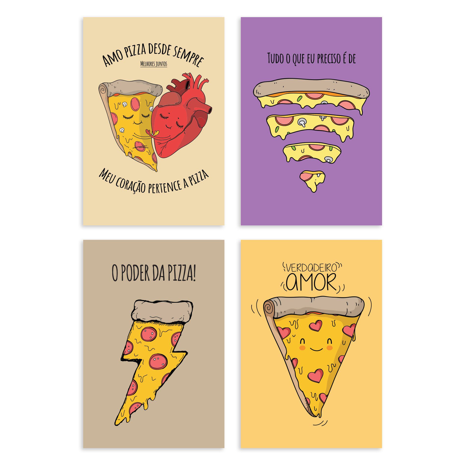 Placas Decorativas MDF Pizza Divertida